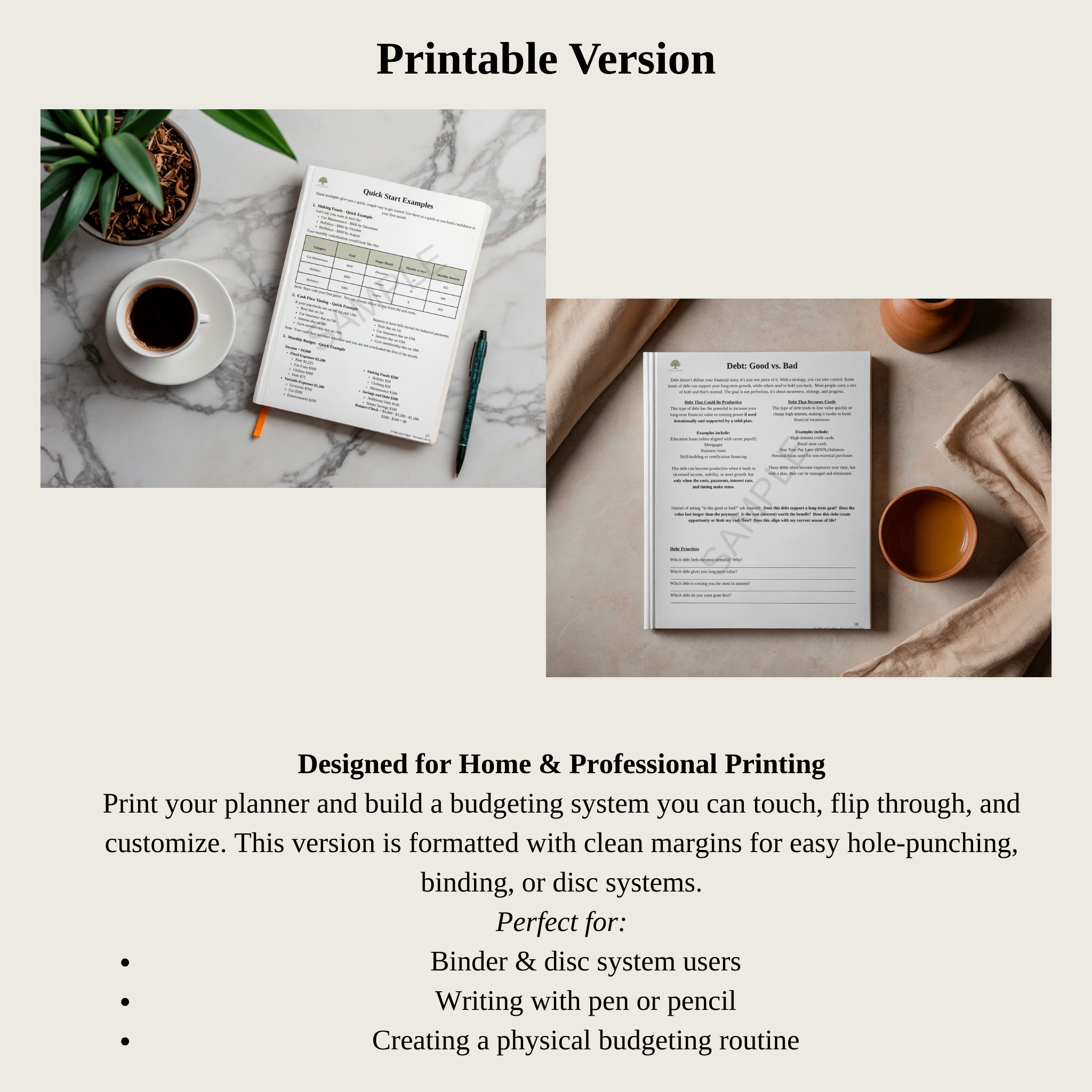 The Ledger Life Budget Planner