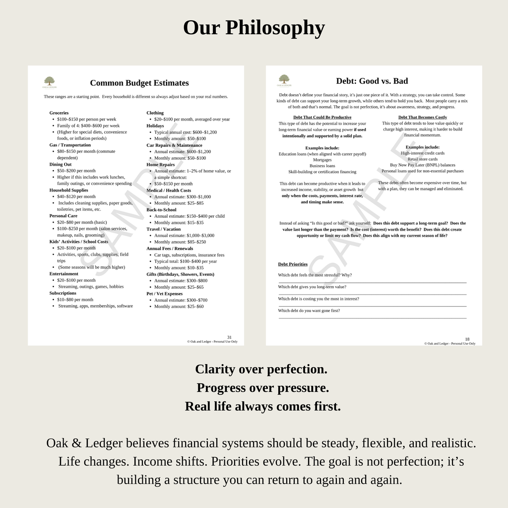 The Ledger Life Budget Planner