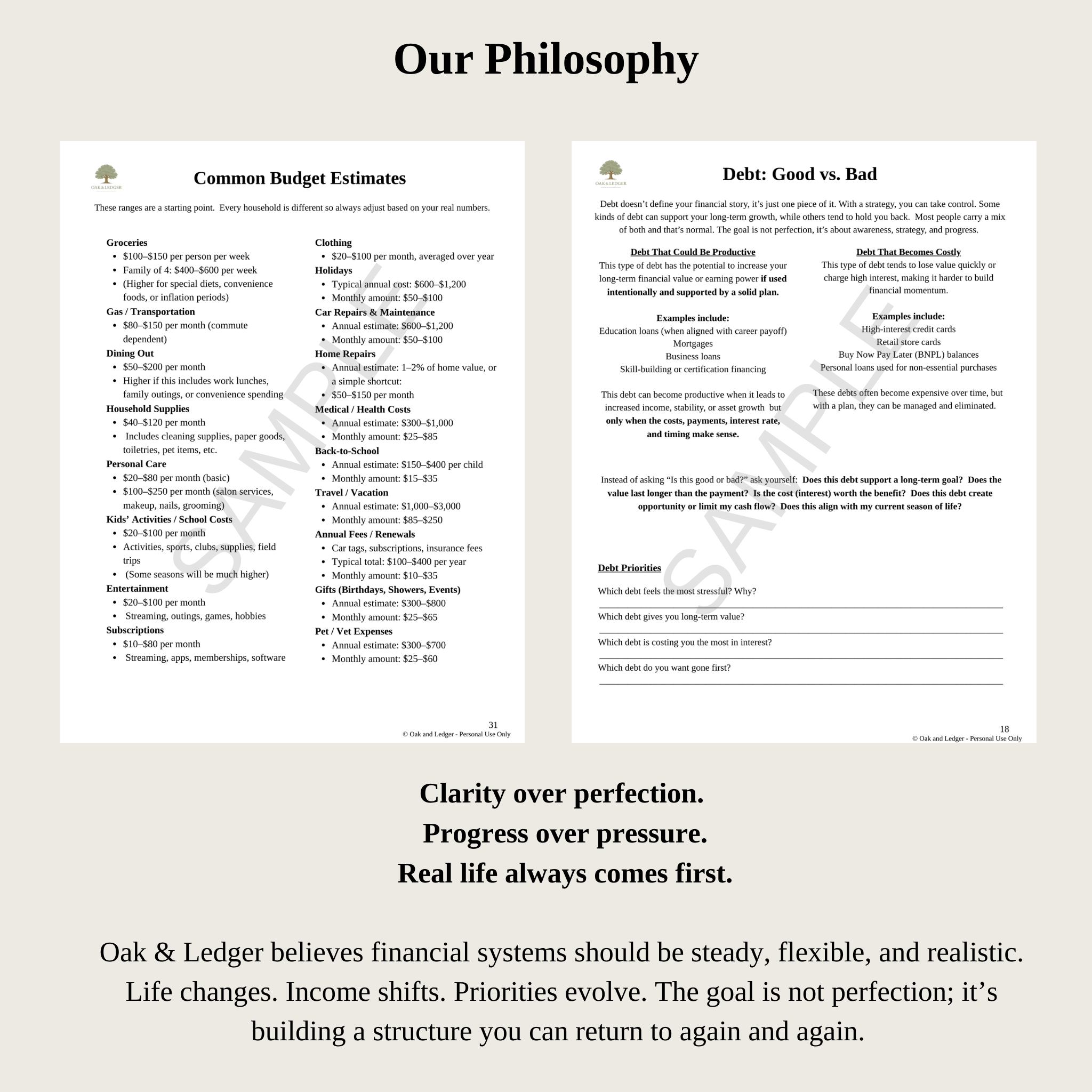 The Ledger Life Budget Planner