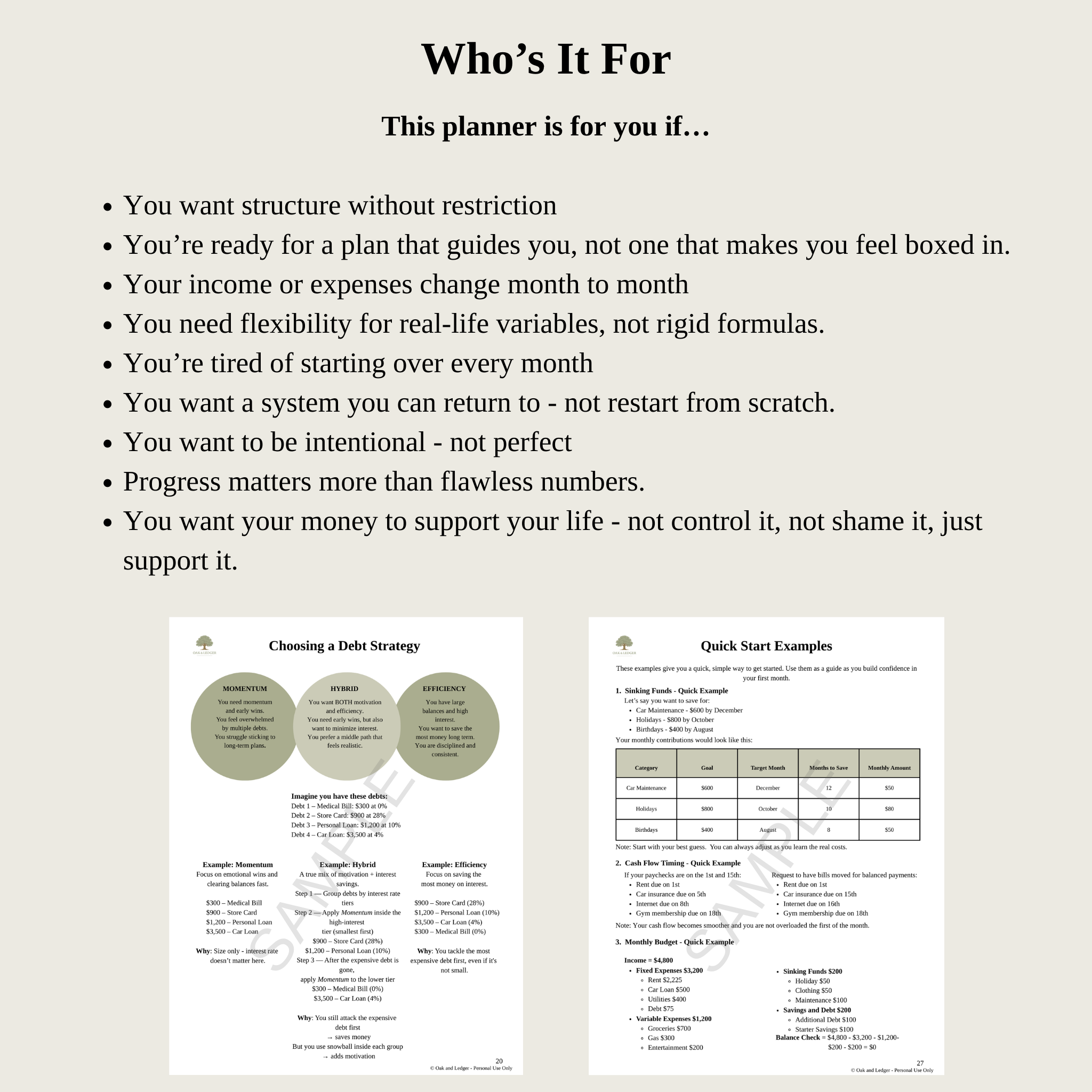 The Ledger Life Budget Planner